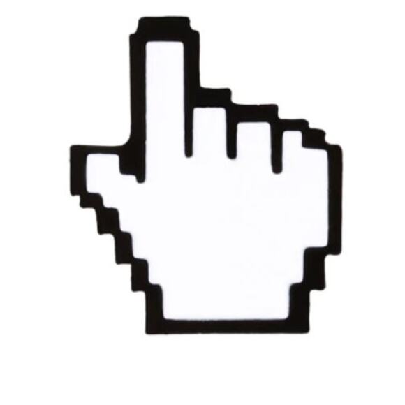 Pixelated Facebook Pointer Finger Pin Brooch - Picture 1 of 1
